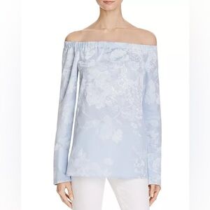 NWOT Lafayette 148 New York Amy Floral Off-the-Shoulder Blouse Women’s Large